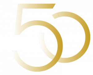 Plockmatic 50 year celebration logo